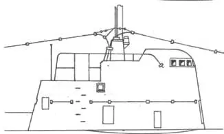 Ограждение прочной рубки подводной лодки XII серии по проекту вверху и - фото 7