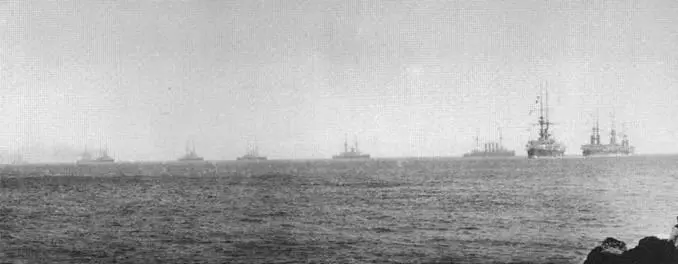 Броненосец Ринаун на морском параде в Портсмуте вверху и у Мальты в 1901 - фото 88