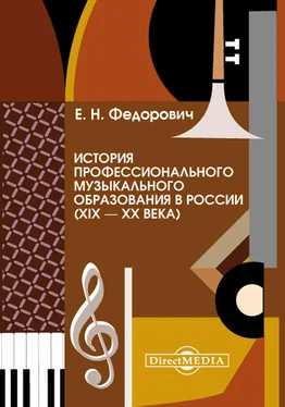 Елена Федорович История профессионального музыкального образования в России (XIX – XX века) обложка книги