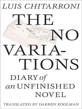 Luis Chitarroni The No Variations: Diary of an Unfinished Novel обложка книги