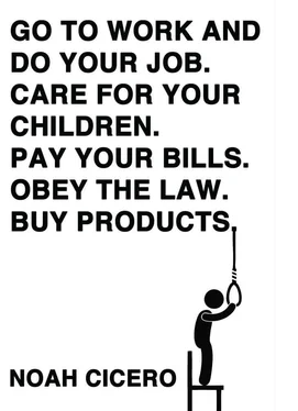 Noah Cicero Go to work and do your job. Care for your children. Pay your bills. Obey the law. Buy products. обложка книги