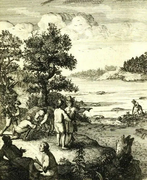 Флибустьеры на отдыхе Гравюра из книги Д ван дер Стерре 1691 г В - фото 29