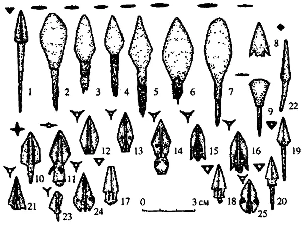 Рис 10 Хуннские наконечники стрел 1 10 22 железные 1117 24 25 - фото 10