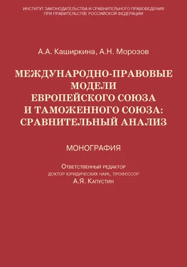 Андрей Морозов Международно-правовые модели Европейского Союза и Таможенного союза: сравнительный анализ обложка книги