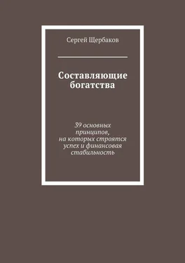 Сергей Щербаков Составляющие богатства. 39 основных принципов, на которых строятся успех и финансовая стабильность обложка книги