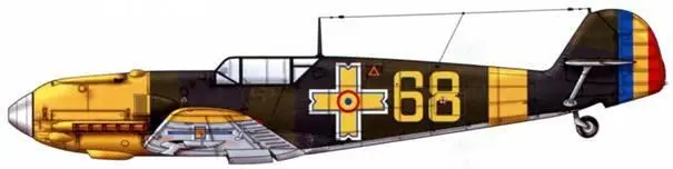 Bf 109Е4 из 1 й истребительной группы румынских ВВС русский фронт 1942 г - фото 344