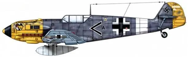 Bf 109Е7Trop из IJG 27 Ливия апрель 1941 г Пилот Oberleutnant старший - фото 358