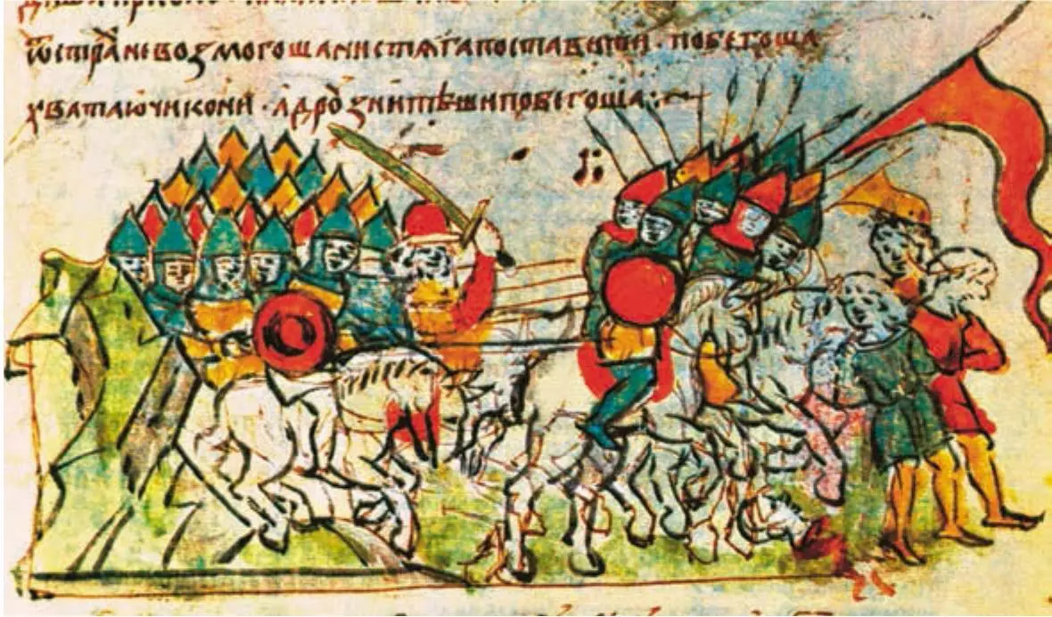 Битва русских с половцами Летописная миниатюра В 1113 году умер киевский - фото 115