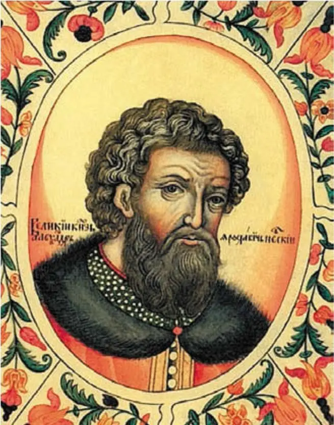 Великий князь Александр Невский Миниатюра из Титулярника XVII века Невская - фото 199