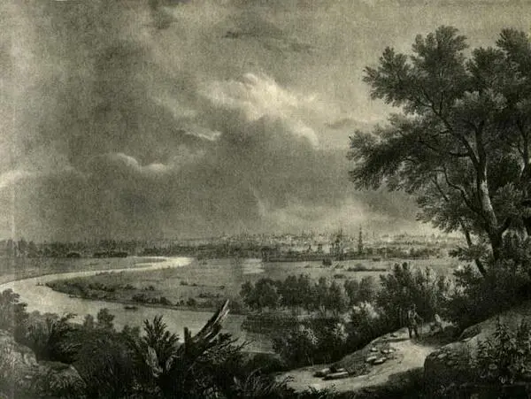 Вид на Москву с Воробьевых гор Литография с рисунка А Кадоля 1820е годы - фото 3