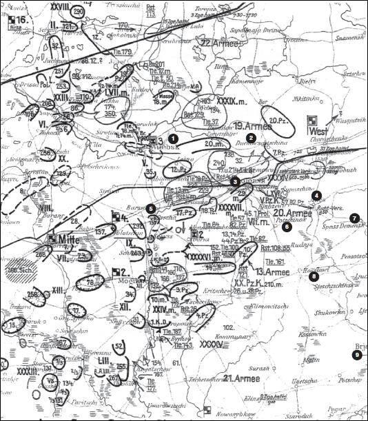 Карта 2 Положение группы армий Центр Вечер 16 июля 1941 г 1 Витебск 2 - фото 2