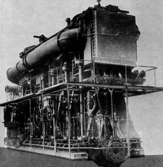 Паровая машина изготовленная для броненосца Юпитер вверху Броненосец - фото 11