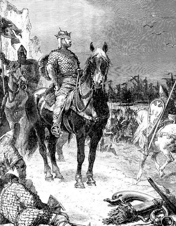 Вильгельм Завоеватель после битвы при Гастингсе Гравюра Конец 1800х гг - фото 4