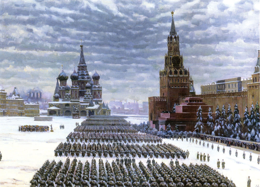 Парад на Красной площади в Москве 7 ноября 1941 года Художник К Юон В марте - фото 5
