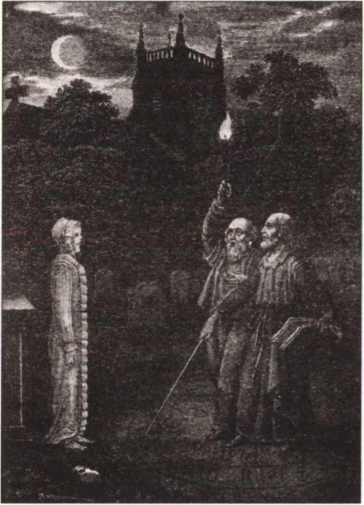 Астрологи Джон Ди и Эдвард Келли вызывают духа Гравюра Эбенезера Сибли 1825 - фото 3