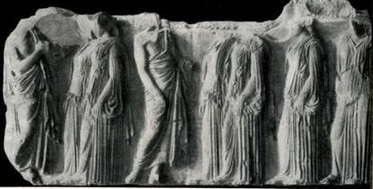Афинские девушки несущие дары Фрагмент фриза Парфенона V в до н э Фигура - фото 6