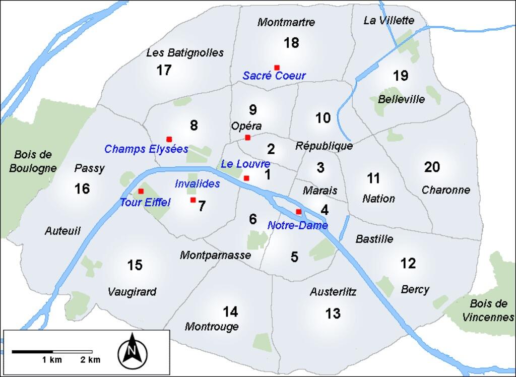 Расположение округов в Париже С Сите соседствуют 2 3 5 и 6 округа Самое - фото 3