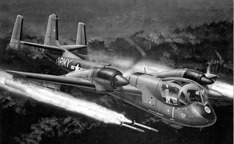 Капитан Майк Лангер наносит ракетный удар по вьетконговцам в декабре 1964 г - фото 1