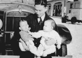 Dad and the twins Marcia left and me in 1936 Aiko arrived a year and a half - фото 3