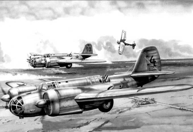 СБ2М100А во время боевого вылета над территорией Польши 17 сентября 1939 г - фото 1