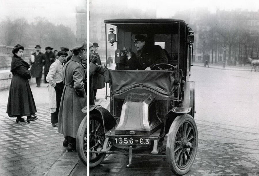 1916 Солдаты Русского экспедиционного корпуса знакомятся с парижским такси В - фото 1