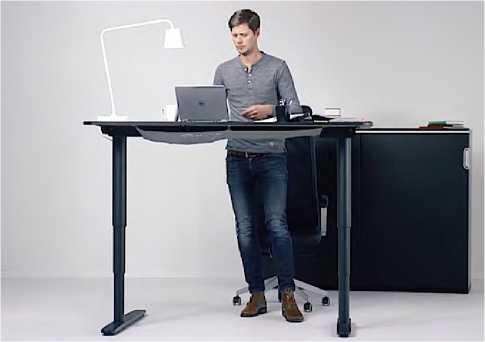 Стол для работы сидя стоя производства IKEA Готовые рабочие станции Кабинет - фото 15