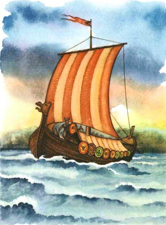 Корабли викингов Древний рисунок Время идёт быстро Когда сын Эйрика подрос - фото 50