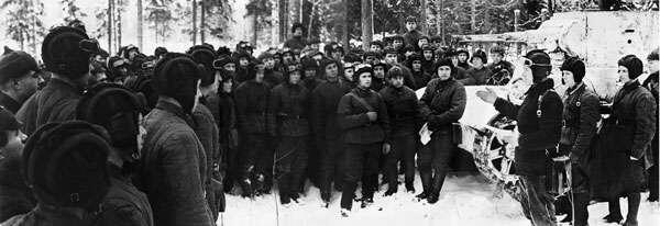 Митинг в танковой части перед боями Карельский перешеек декабрь 1939 года На - фото 2