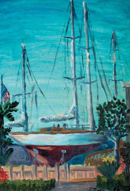 Калифорнийский триптих Яхта масло 3550 см холст на картоне 1977 - фото 54
