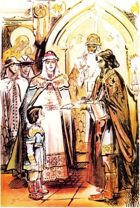 Вручение меча юному княжичу Александру Рисунок П Е Анидалова Князь - фото 5