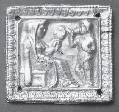 Илл 11 Золотая бляха с богиней сидящей на троне с зеркалом в руке и пьющим - фото 13