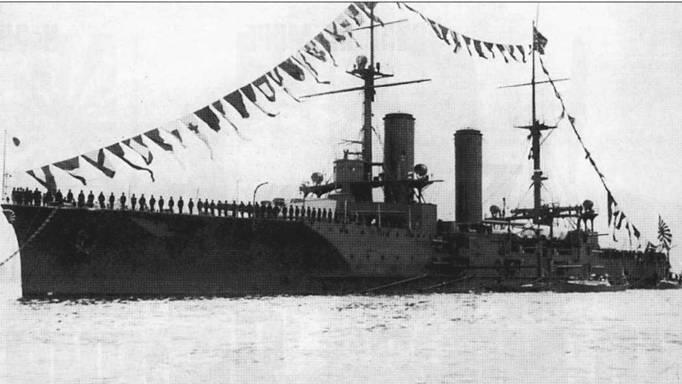 Броненосный крейсер Икома корабль типа Цукуба принимал участие в смотре - фото 2
