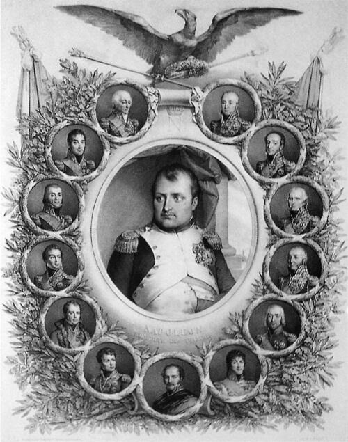 Император Наполеон I и военачальники французской армии Литография 18251830 - фото 1