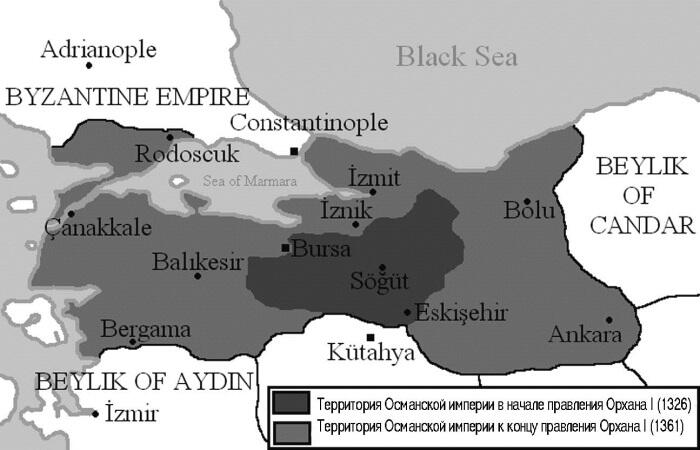 Орхан I Гази за время своего правления значительно расширил территорию - фото 9