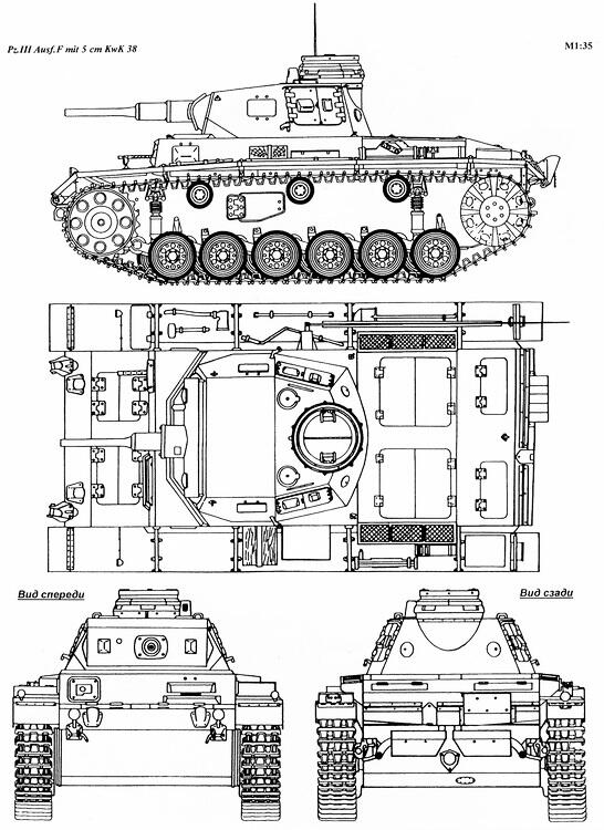 PzIII AusfF mit 5 cm KwK 38 PzIII AusfF перевооружённый 50мм пушкой - фото 9