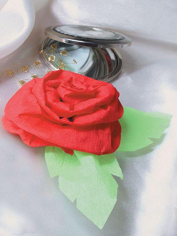 Бумажная роза Шелковая гвоздика Пионброшь - фото 174