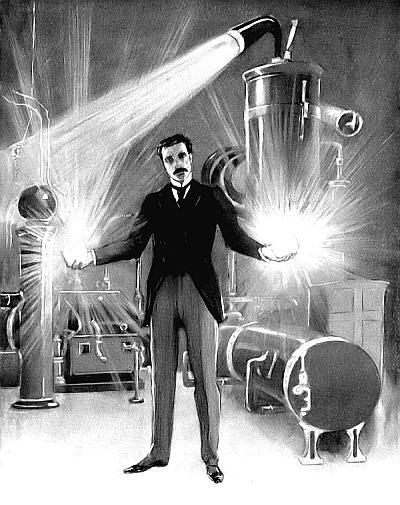 Никола Тесла держит в руках шары пламени Жизнь есть движение какова бы ни - фото 6