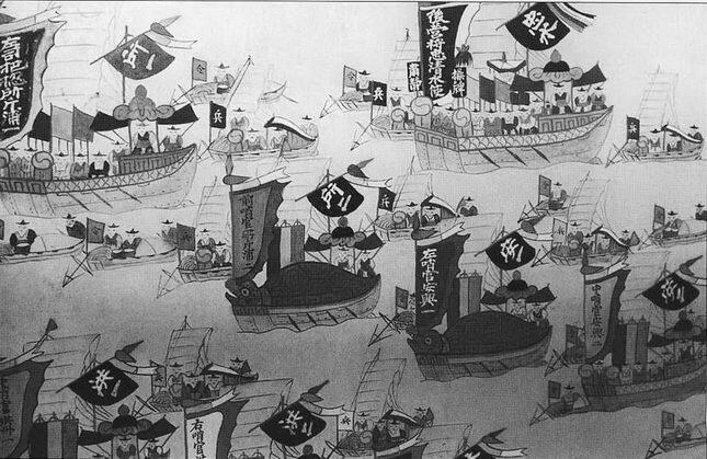 Корейский флот раскрашенная ширма XVIII в период моды на корабличерепахи - фото 1