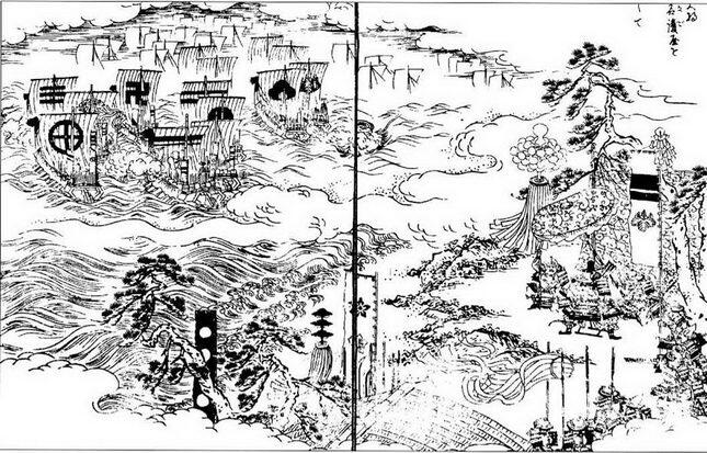Тоётами Хидеёси следит за тем как его войска высаживаются в Корее фрагменты - фото 11