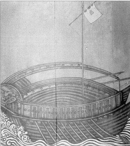 Рисунок из гробницы адмирала Ли в Норъянге Изображен начальный вид корабля - фото 18