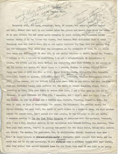 The first page of Elkins debut novel Boswell marked with editorial notes - фото 7