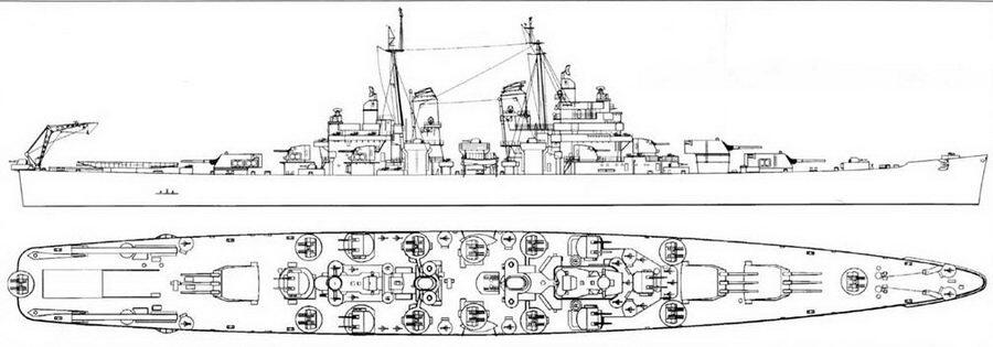 USS BALTIMORE CA68 Крейсер Балтимор полным ходом режет воды Тихого - фото 33