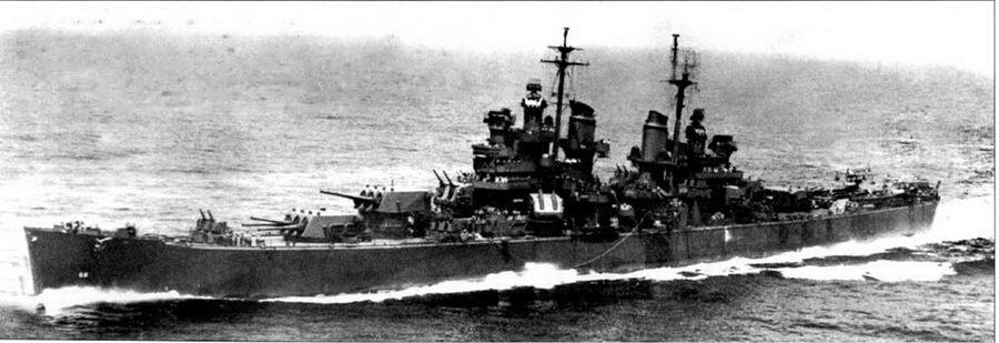 Крейсер Балтимор полным ходом режет воды Тихого океана 1943 г Обратите - фото 34