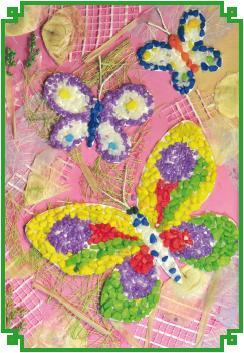 Бабочки Красивые цветы Опята Зеленая ва - фото 166