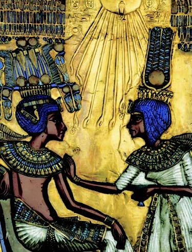 б фрагмент позолоченного трона Тутанхамона с изображением солнечных лучей - фото 164
