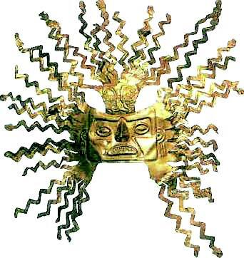 е золотая чеканная маска инков считавших себя прямыми потомками Солнца ж - фото 168