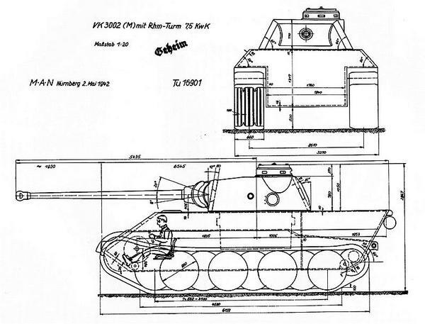Эскизный проект танка VK 3002 М фирмы MAN представленный на рассмотрение - фото 9