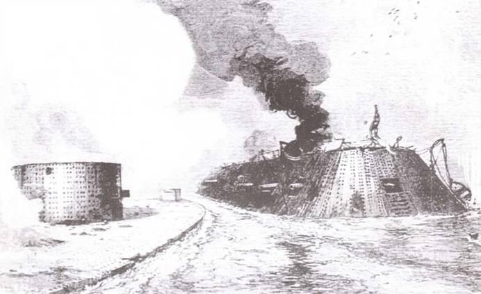 Бой Монитора и Вирджинии второй день битвы при Хэмтон роудз 9марта 1862 - фото 4