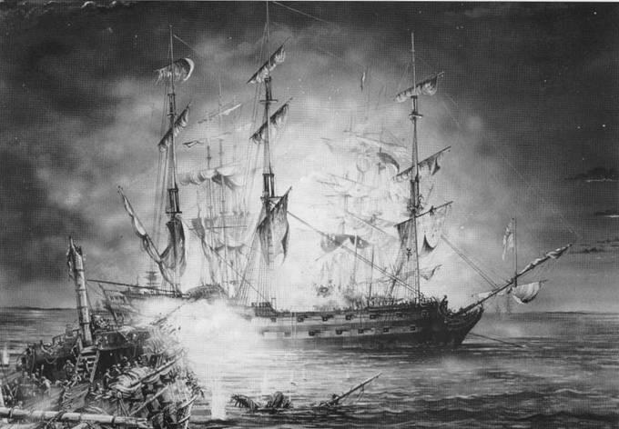 HMS Leander 4й ранг 50 пушек в сражении j устья Нила 1798 г Построен в - фото 9