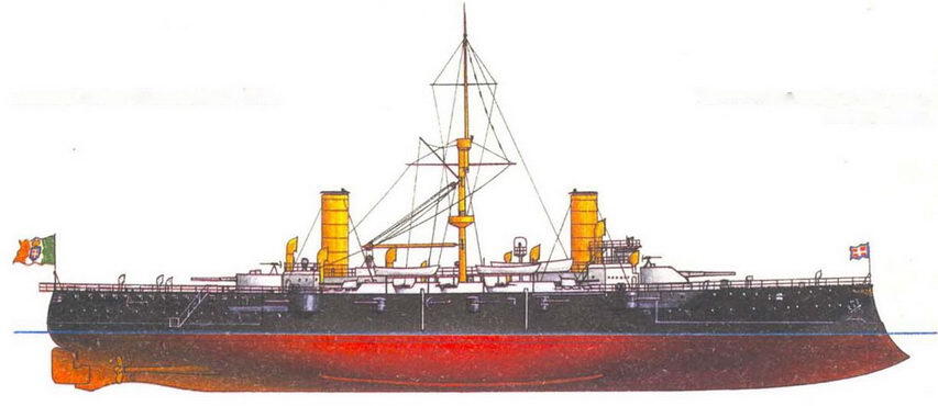 Броненосный крейсер Варезе Италия 1901 г Броненосный крейсер Ниссин - фото 54
